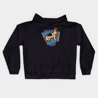 German shepherd in abstract Kids Hoodie